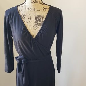 {Loft} Knit Wrap Style Tie Waist Dress